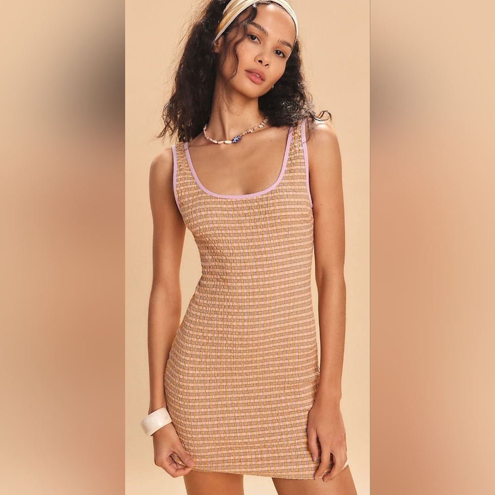 Free People Berry Pickin' Plaid Mini Dress